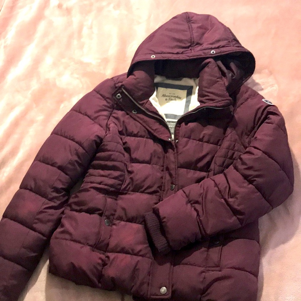 Abercrombie and Fitch, burgundy winter jacket
